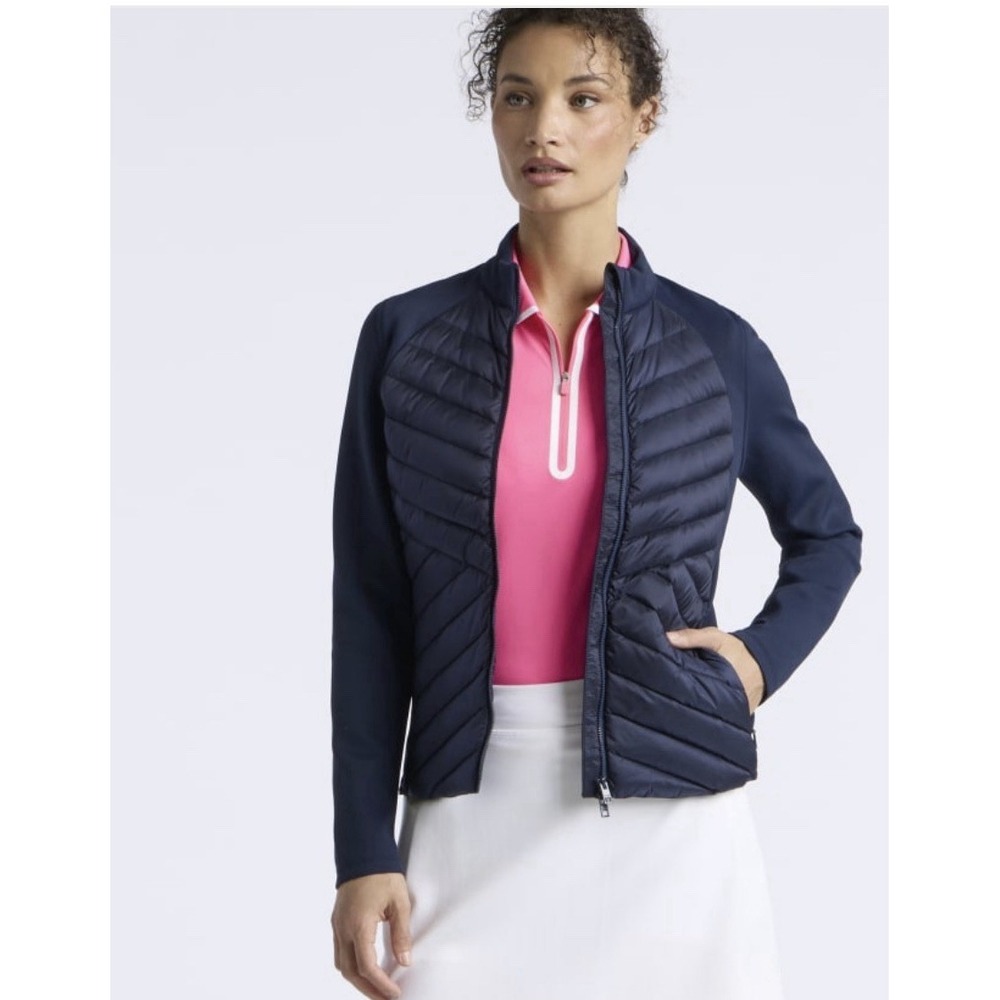 G/FORE Hybrid Quilted Jacket Womens L Performance The Crosby Golf Club SD Tech